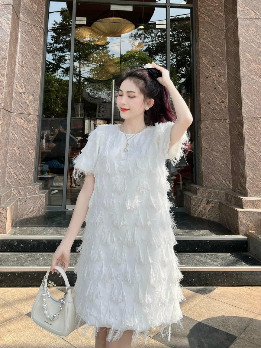 Đầm nữ - chất xô lông y mãu - thiết kế đơn giản , nhẹ nhàng