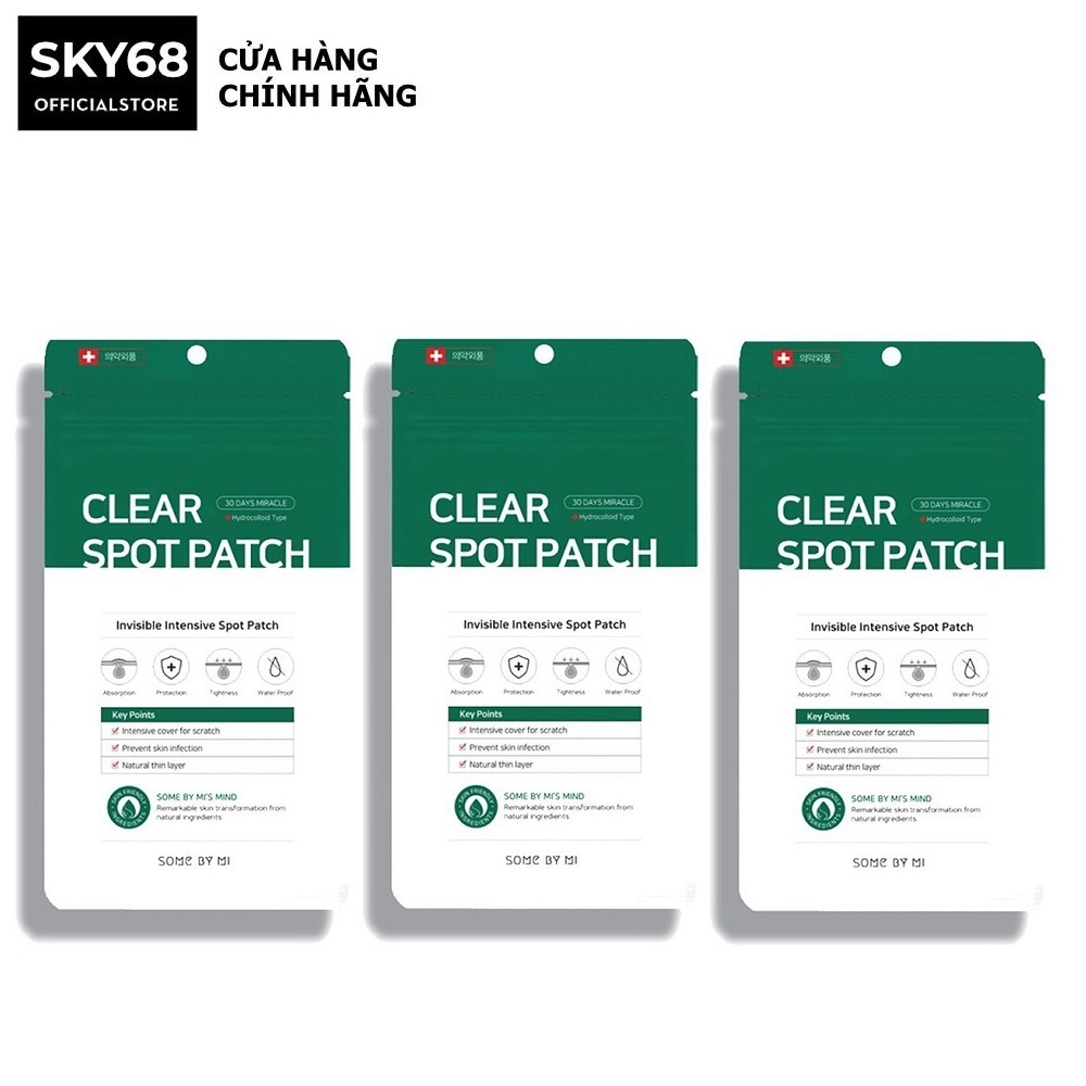 Combo 3 Miếng Dán Mụn Some By Mi Clear Spot Patch (Set 18 miếng) x 3