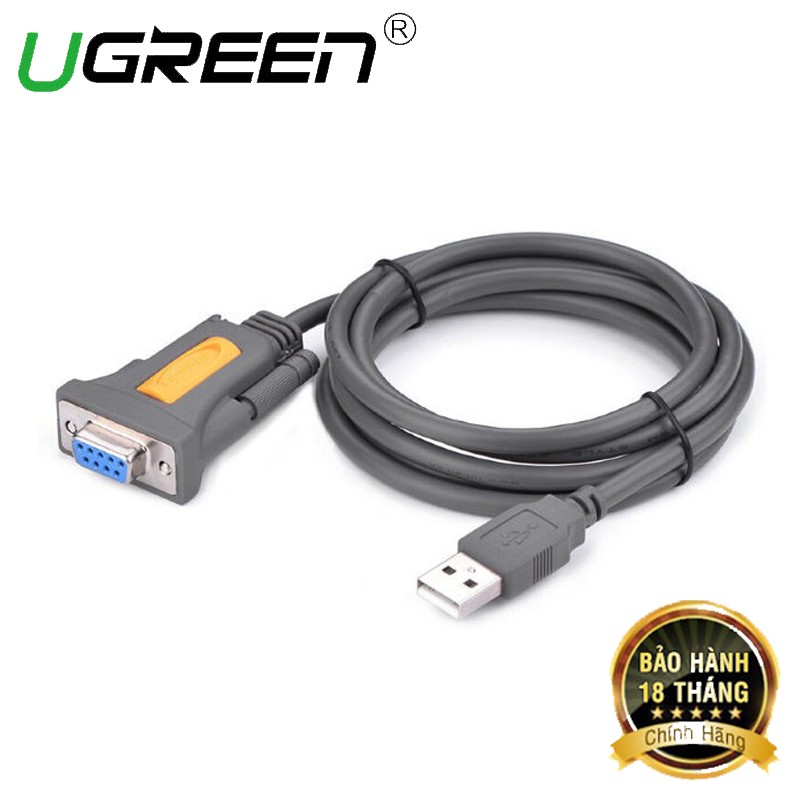 Cáp USB sang Com RS232 cổng âm Ugreen 20201 dài 1,5m
