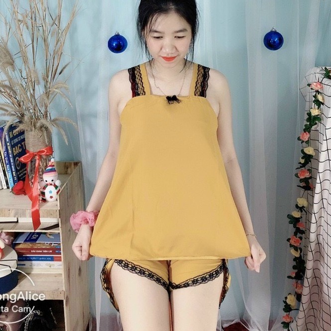ĐỒ KATE LỤA NGẮN - ĐỒ BỘ NỮ ĐẸP - MẶC MÁT THOÁNG MÁT DƯỚI 53kg