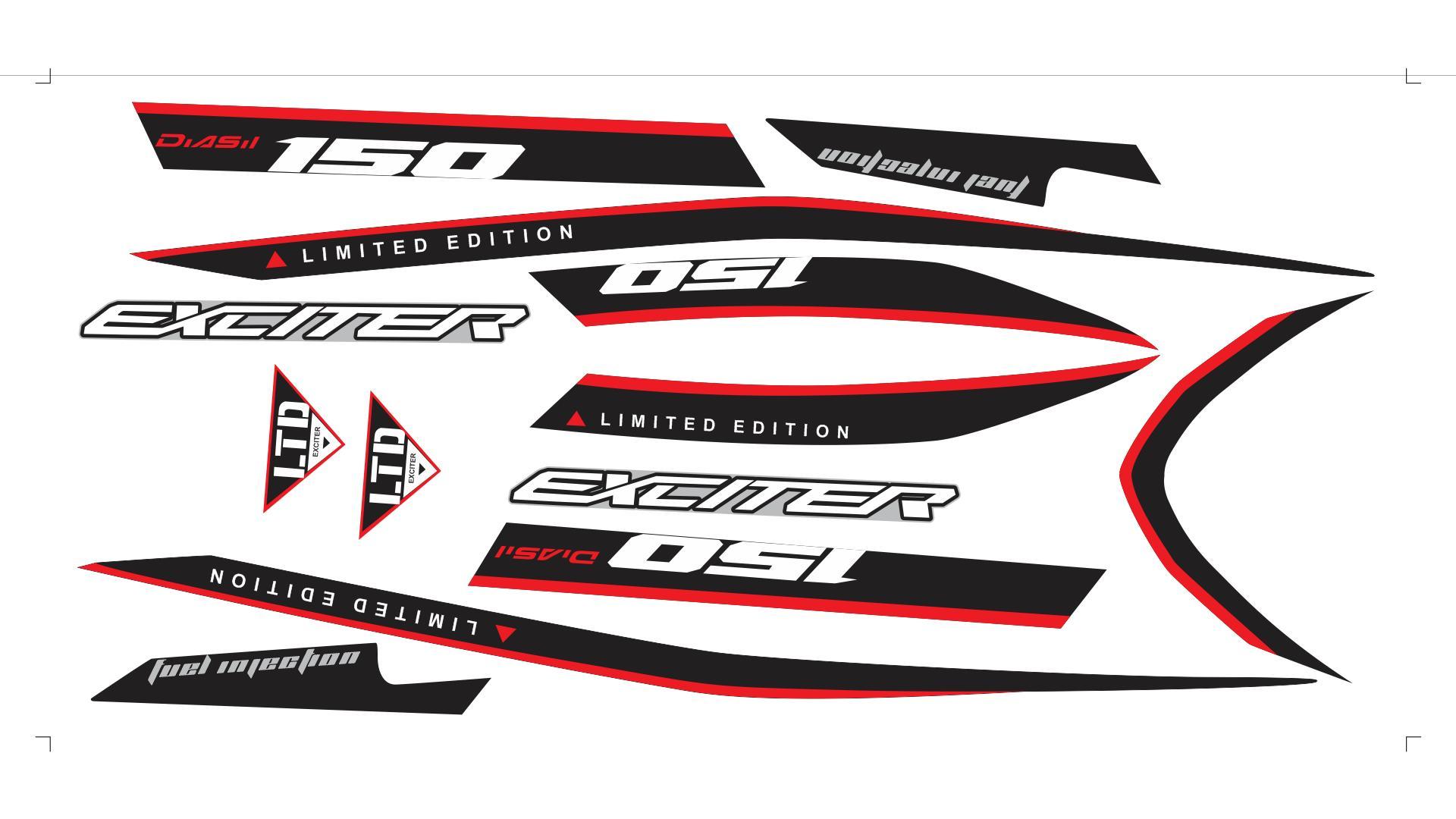 Tem Rời exciter 150 Limited Trắng Đen