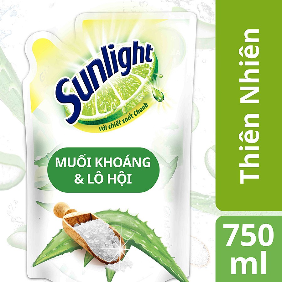 [HCM]Túi nước rửa chén Sunlight Thiên Nhiên 750g (Trắng)