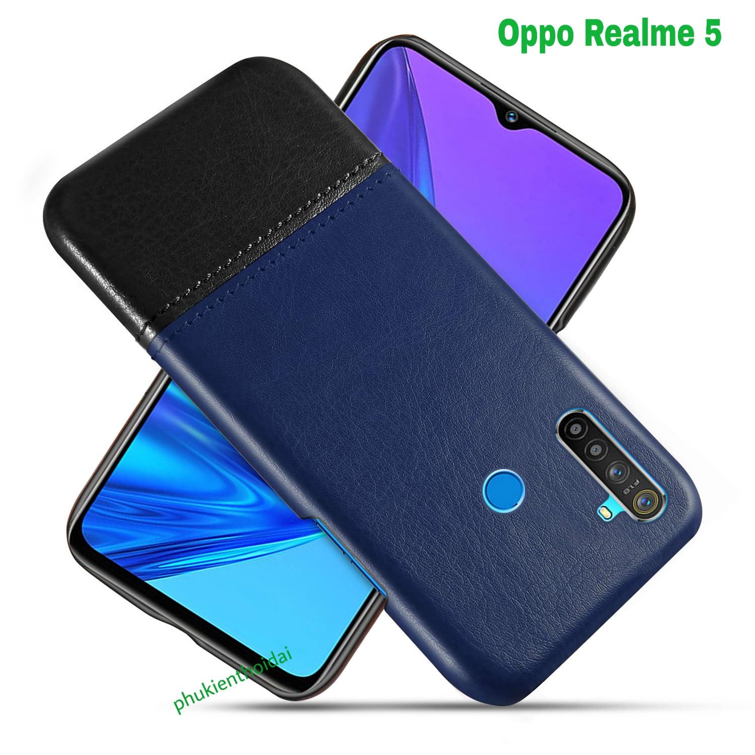 Ốp lưng Oppo Realme 5 / 5i / 5s / C3 dùng chung chống sốc da khâu chỉ thời trang