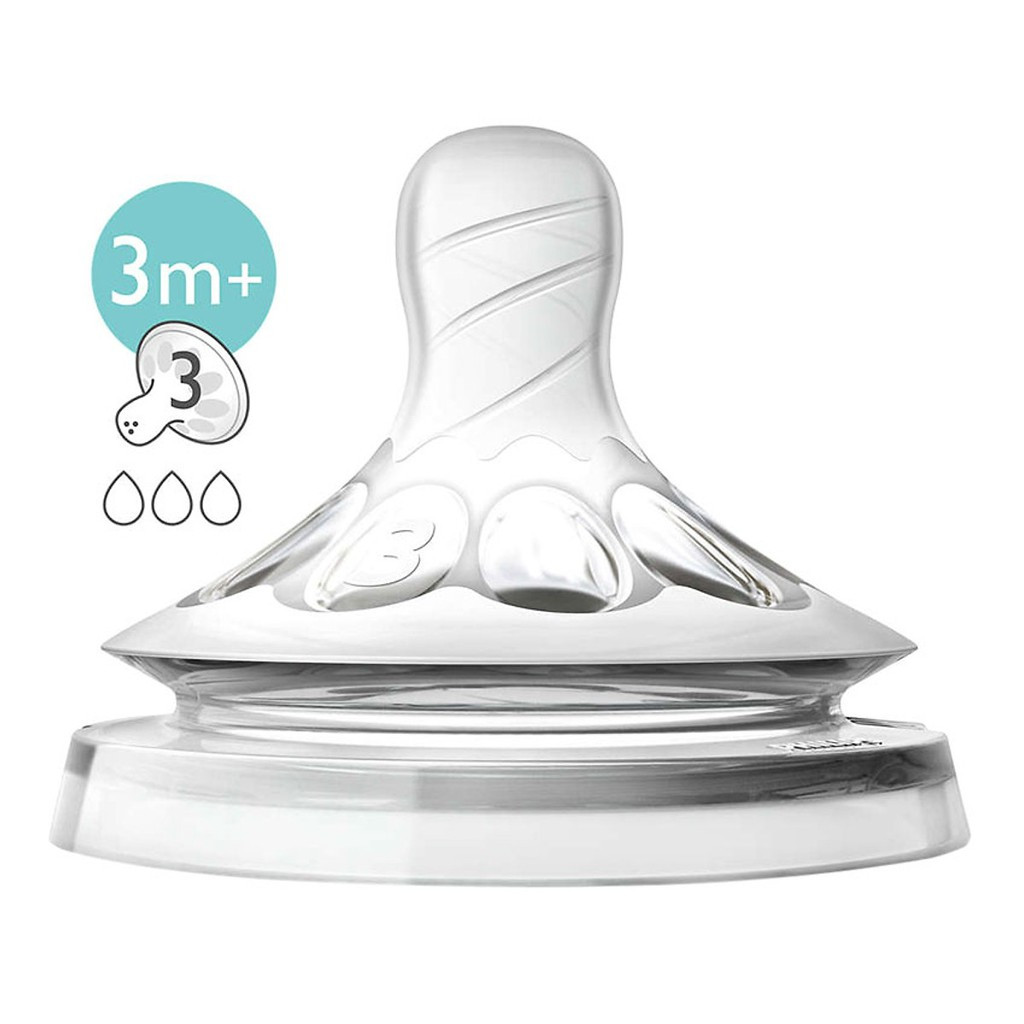 Bộ 2 núm ty thiết kế tự nhiên philips avent cho trẻ 0-18 tháng