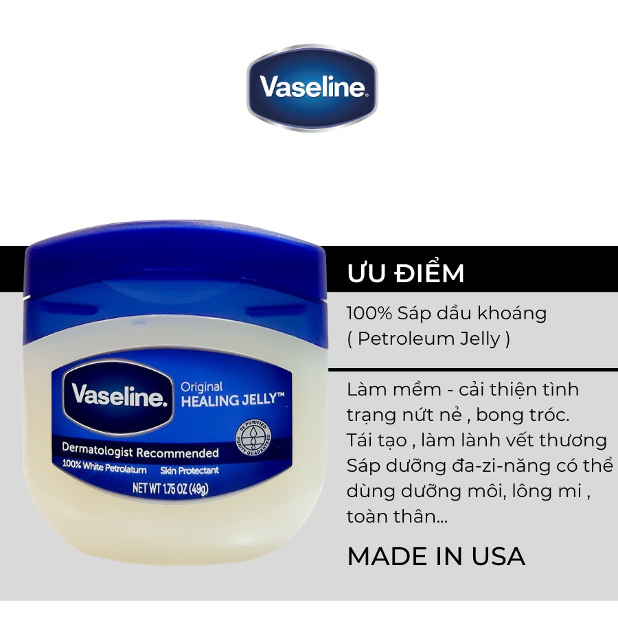 Hũ Dưỡng Ẩm Vaseline Orginal Healing Jelly 49gram