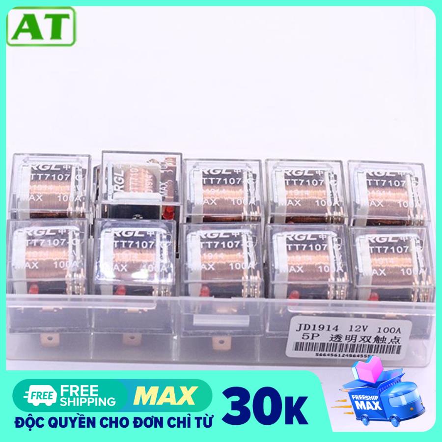 Hộp 10 Rơ Le 5 Chân 12V 100A sản xuất trên công nghệ hiện đại, chống chịu nước tốt