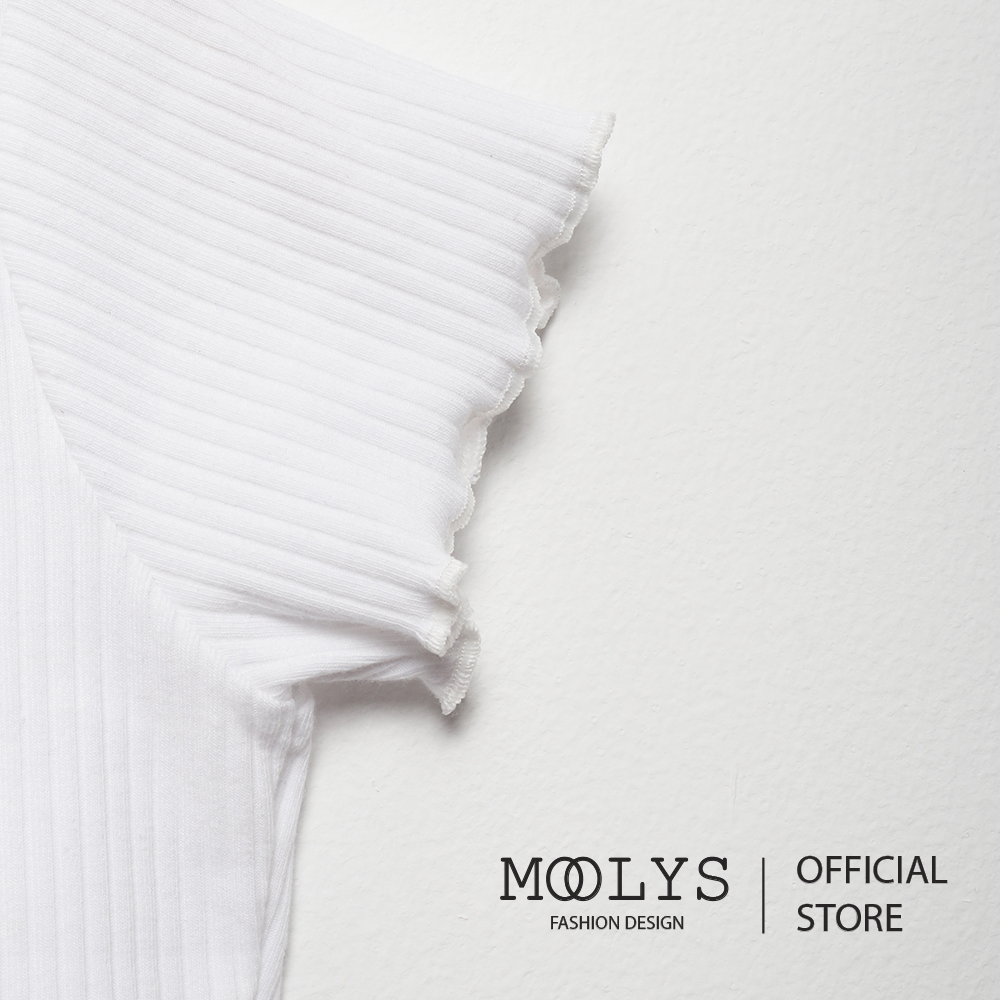 Áo crop top thun gân đơn giản Moolys MC008