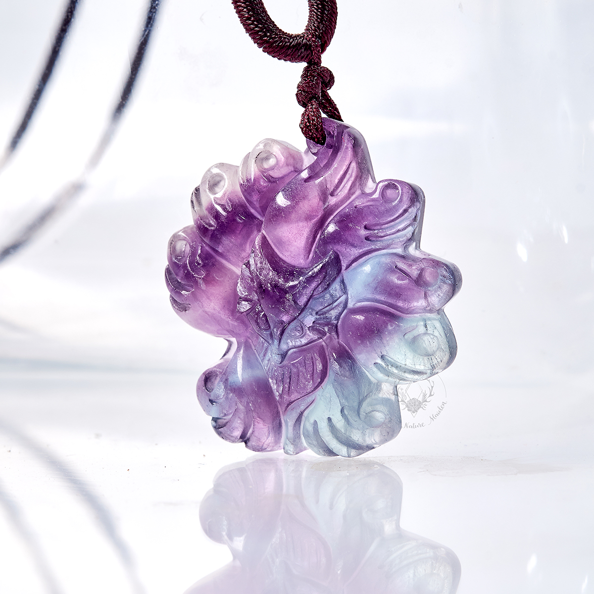 Mặt Đá Hồ Ly Chúa 9 Đuôi Đá Fluorite Thiên Nhiên