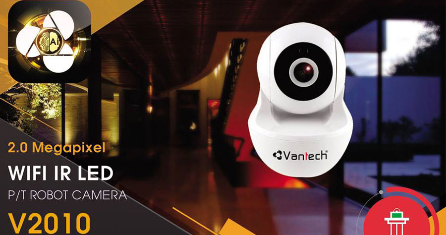Camera IP Vantech V2010AL 2.0Mb Cloud PT Camera (Xoay 4 chiều theo chuyển động)