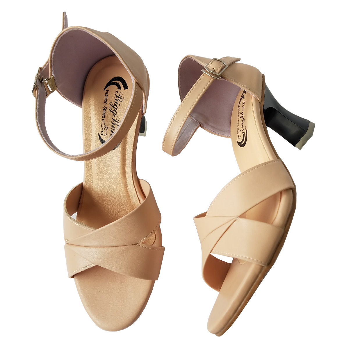 Giày Sandal Cao Gót Nữ BIGBEN Da Bò Cao 5 Phân CG133