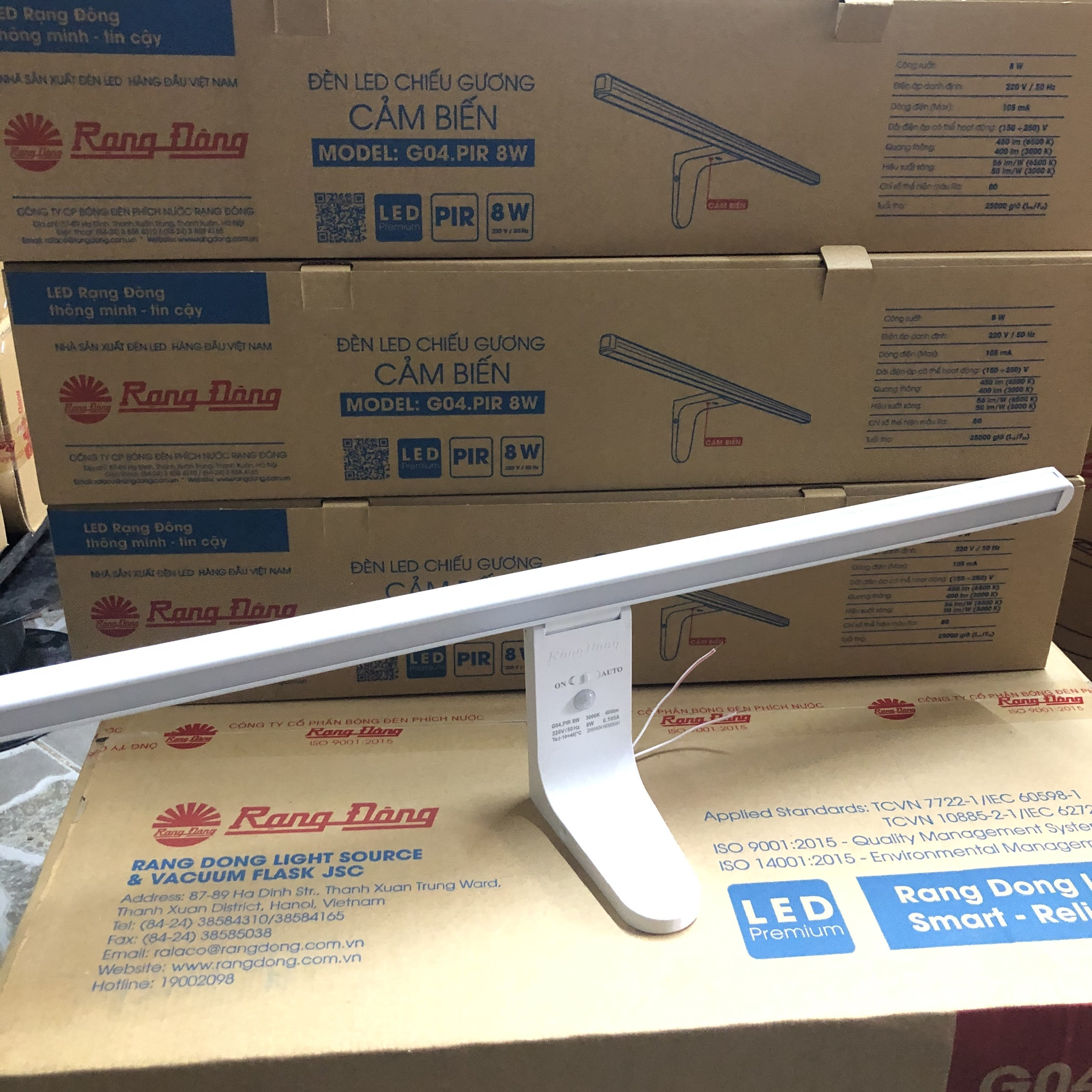 Đèn LED gương cảm biến 8W Rạng Đông