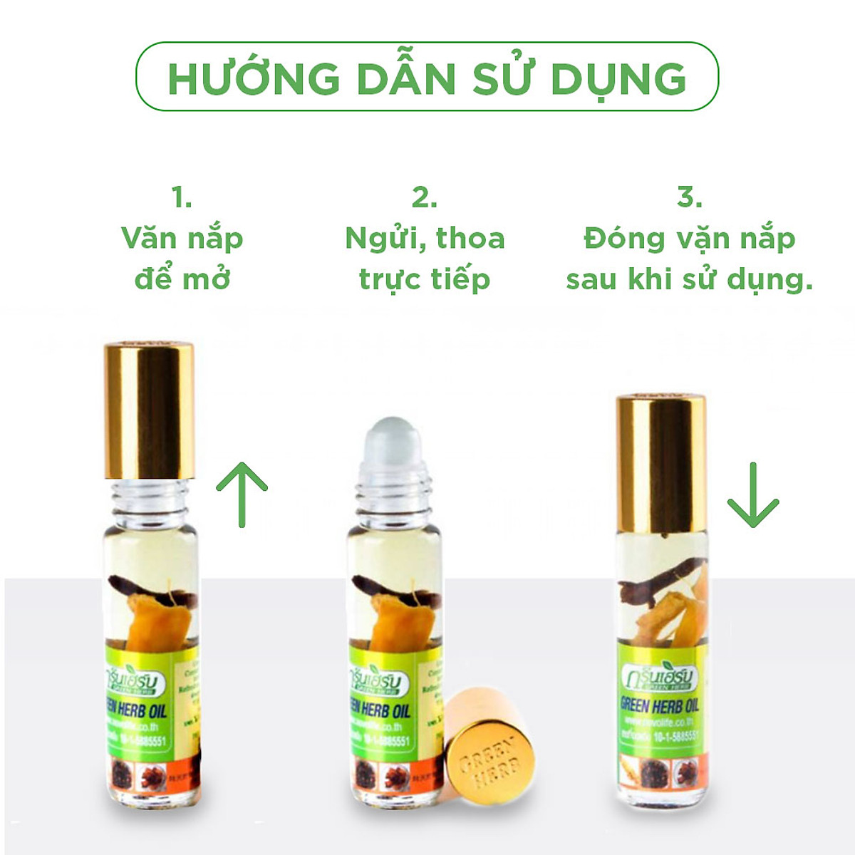 3 chai dầu lăn thảo dược nhân sâm Thái Lan