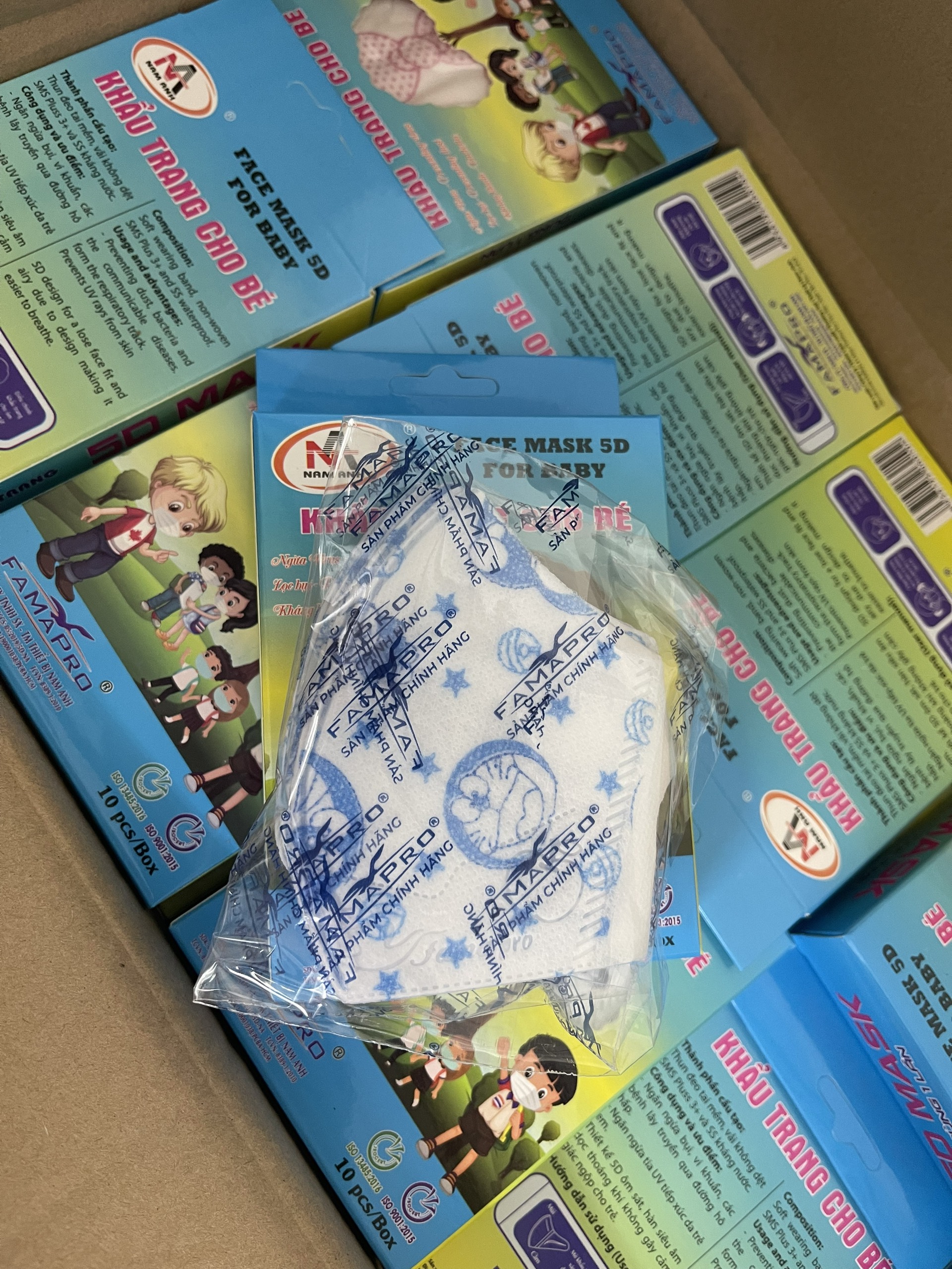 [10 chiếc/hộp] Khẩu trang 3D em bé