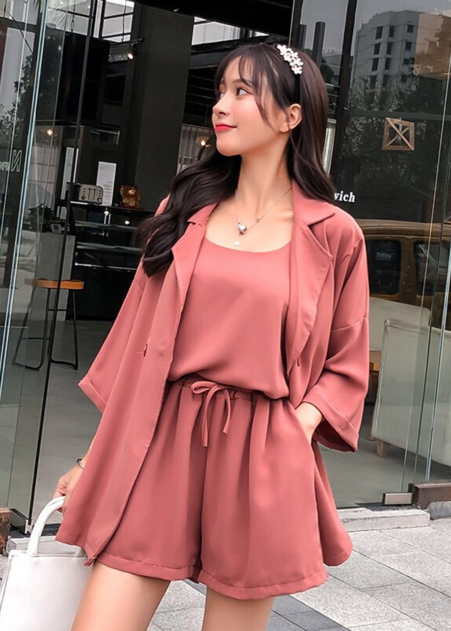 SET BỘ VEST 3 MÓN NỮ (QUẦN ĐÙI+ÁO NỮ+ÁO KHOÁC VEST)