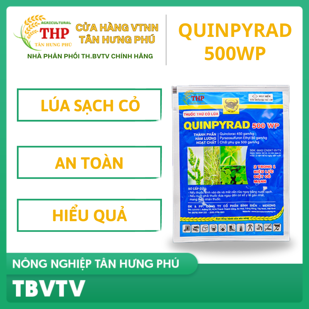 Thuốc Trừ cỏ trên ruộng lúa Quinpyrad 500WP gói 23g