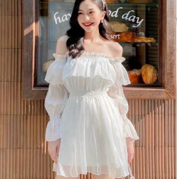 Đầm Trễ Vai Công Chúa Voan Kiến Xinh Lung Linh