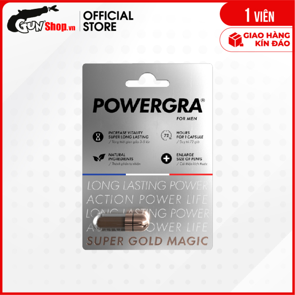 Viên uống tăng cường sinh lý nam giới Powergra (Super Gold Magic) - Vỉ 1 viên | GUNSHOP