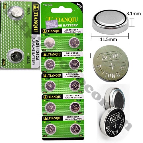 Vỉ 10 viên pin Alkaline AG10 LR1130