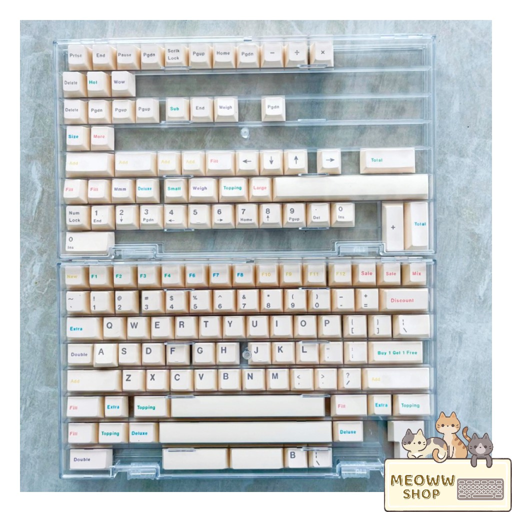 Keycap pbt Froyo cream cho bàn phím cơ
