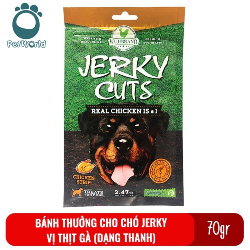 Bánh thưởng cho chó Jerky 70gr - Vị thịt gà dạng thanh