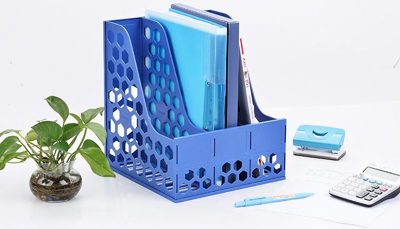 Khay đựng hồ sơ nhựa 3 ngăn ( màu xanh dương ) ( tự ráp)