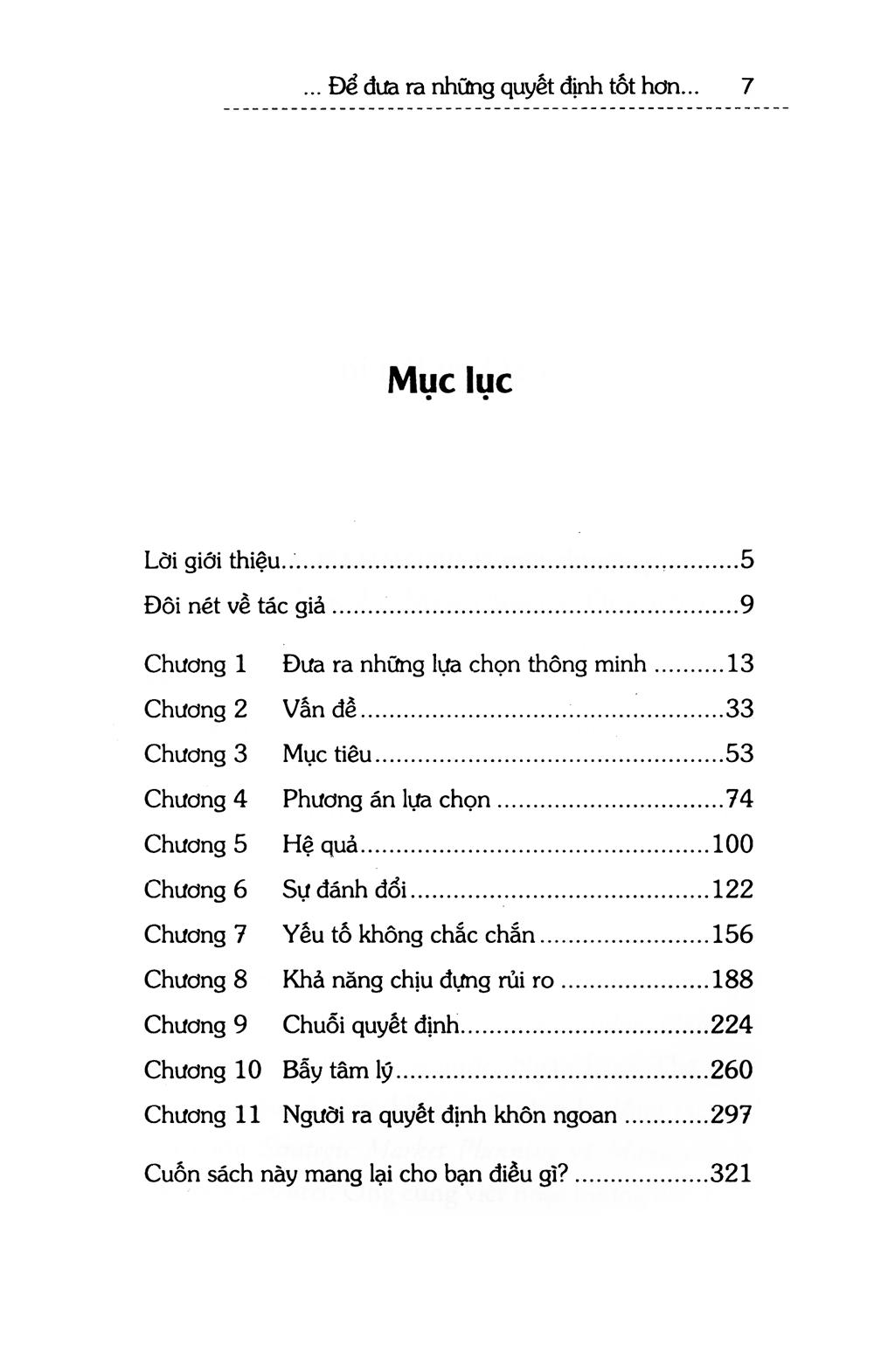 Những lựa chọn thông minh