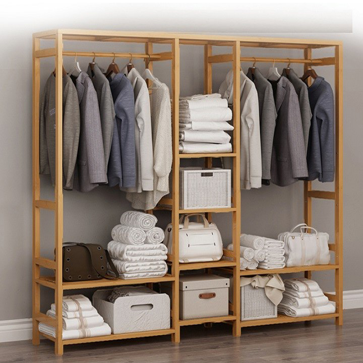 Tủ quần áo khung gỗ rộng 149cm, 123cm, tủ treo quần áo, giá treo quấn áo, tủ trống treo đồ, tủ đựng quần áo