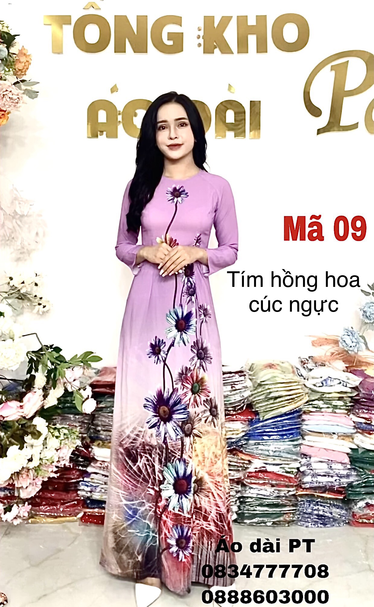 ÁO DÀI LỤA NHẬT IN 3D SIÊU XUẤT SẮC