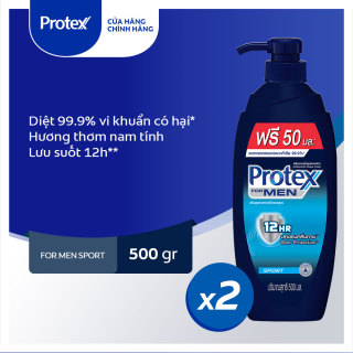 Bộ 2 Sữa tắm diệt 99.9% vi khuẩn Protex For Men Sport dành cho nam 500ml chai thumbnail