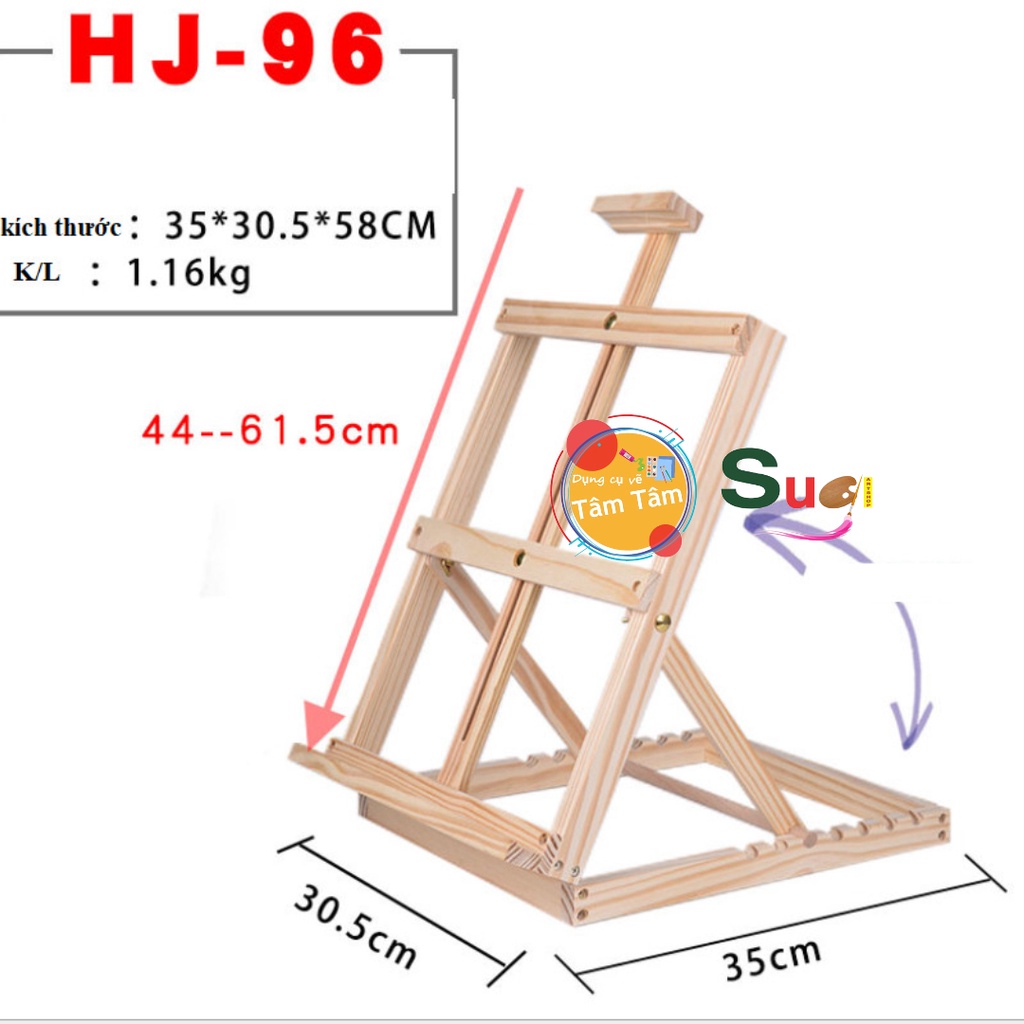 Giá vẽ để bàn mã hj 96 gỗ mịn - giá vẽ trang trí , giá để bàn , gái đỡ tranh