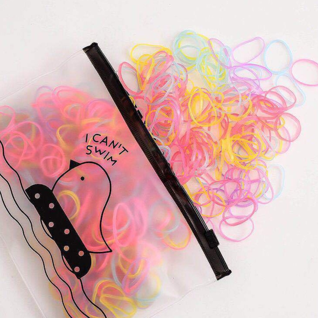 Set 1000 Thun NHỎ Buộc Tóc Siêu Hot Tặng Kèm Túi Zip