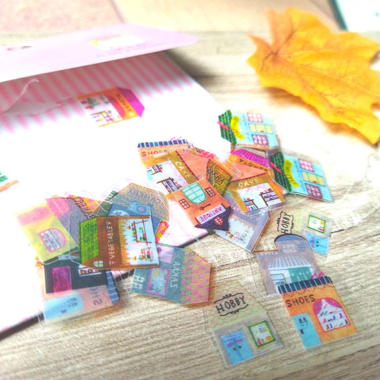 [HCM]Bộ 48 Sticker Hình Dán Mini Ngôi Nhà Hồng