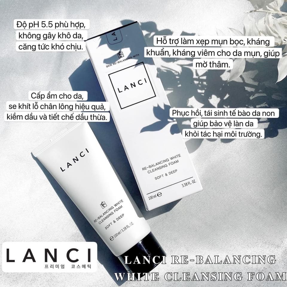 Sữa rửa mặt LANCI làm trắng da WHITE CLEANSING FOAM - 100ml