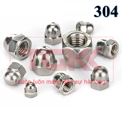 Đai ốc mũ inox 304 (M3-M24)