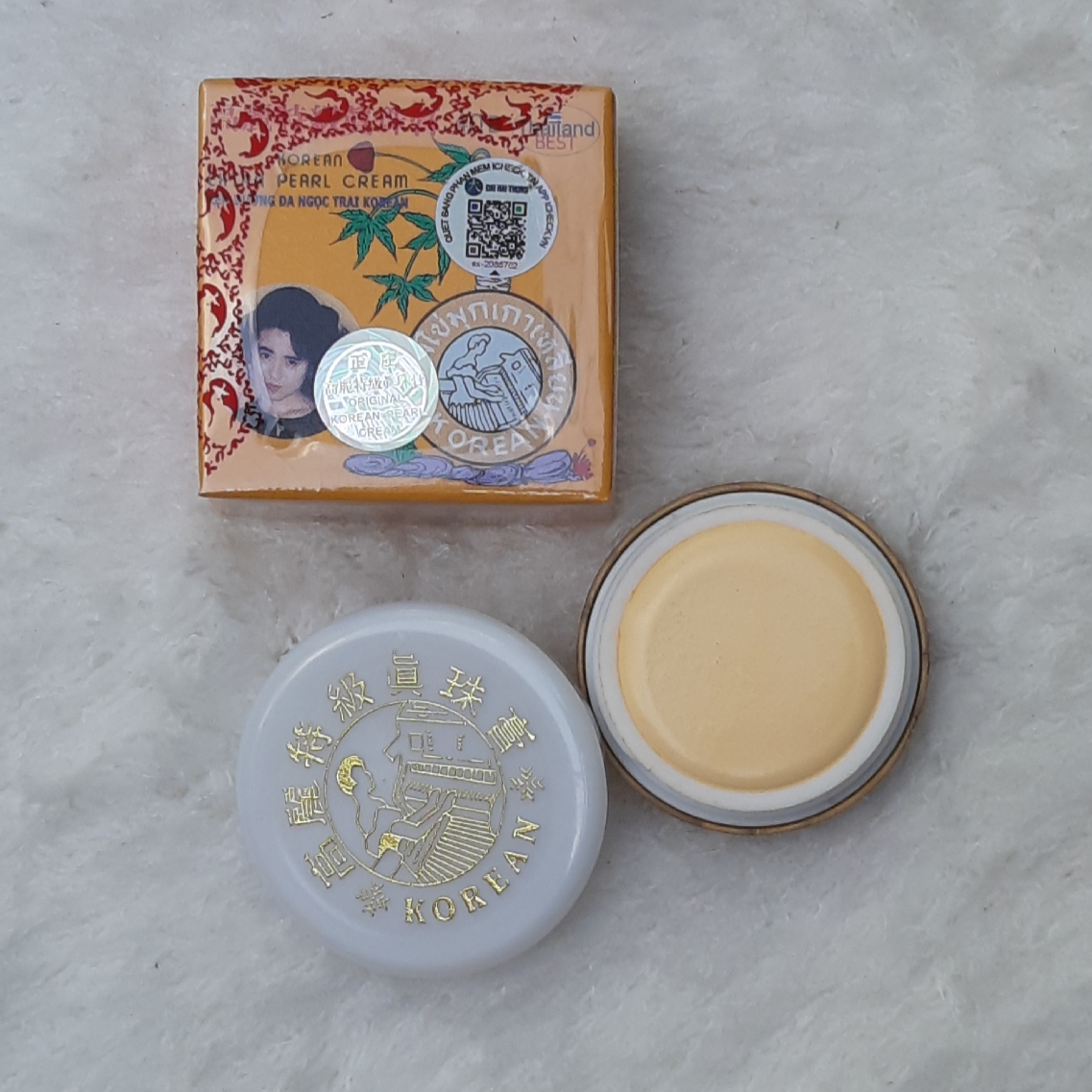 [12 hộp] Kem nám  dưỡng trắng Sâm Vàng da giảm vết thâm sạm do bất nắng Ngọc Trai Korean Extra Pearl Cream 5g