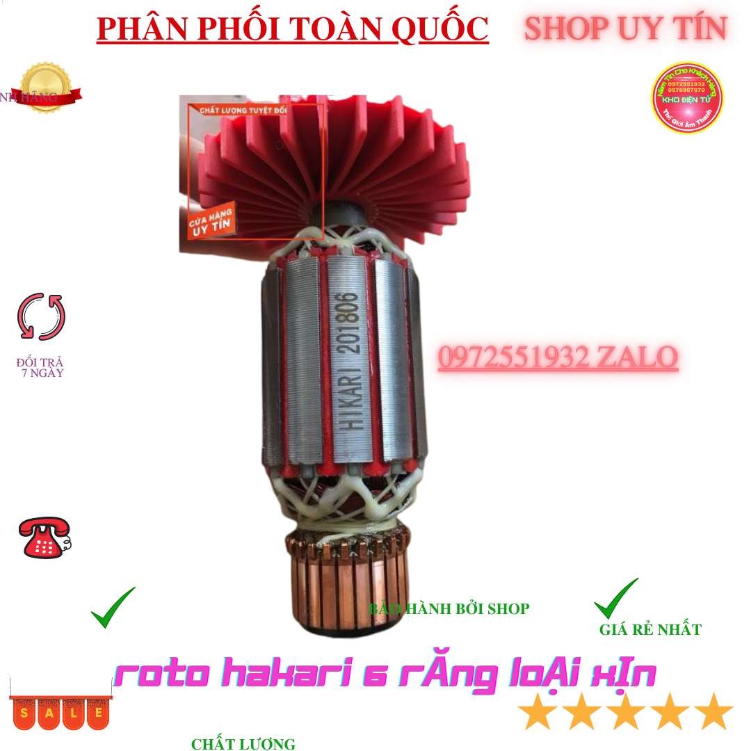 Roto máy khoan đục 6 răng Hikari thái lan