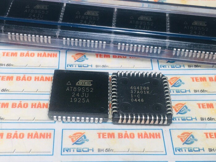 At89s52, at89s52-24ju ic vi điều khiển mcu plcc44 hàng nhập khẩu