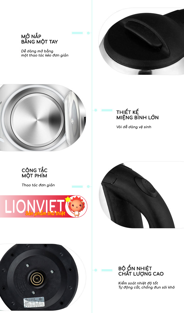 Ấm bình đun nước inox 304 siêu tốc siêu bền