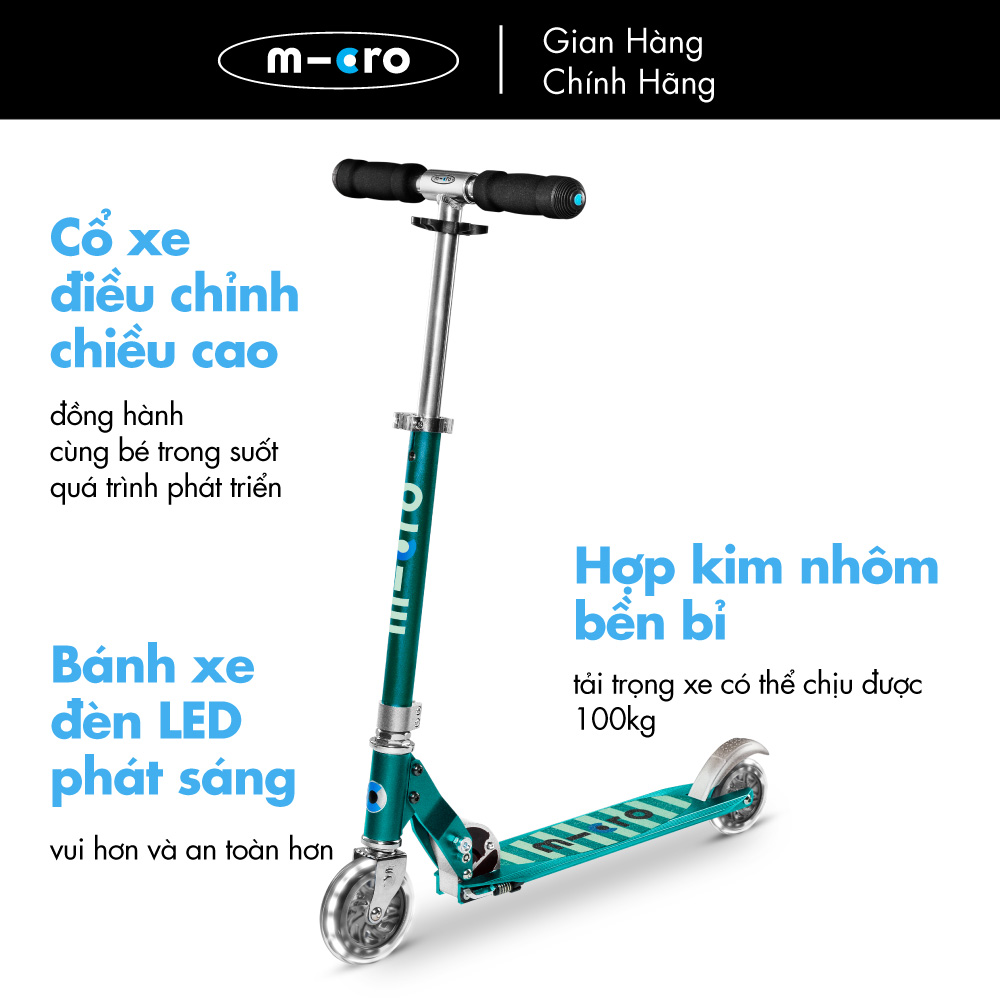 Xe trượt scooter Micro Sprite LED (phiên bản bánh xe đèn LED)