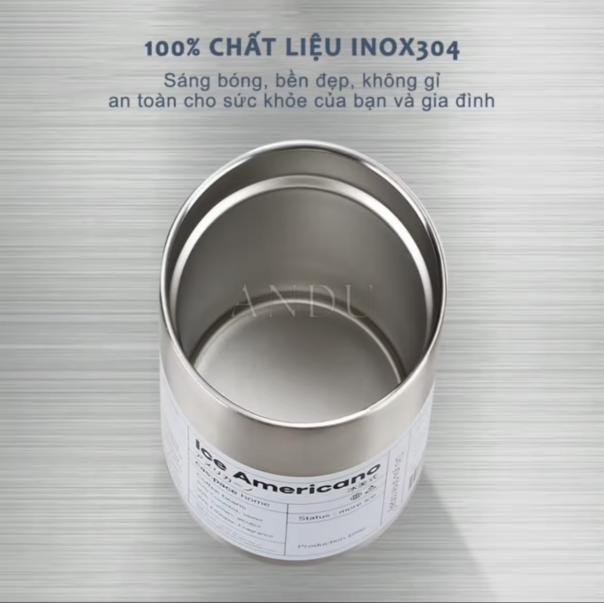 Bình giữ nhiệt, Cốc Uống Nước Giữ Nhiệt 600ML Mini Ly Giữ Nhiệt Inox 304 Có Ống Hút Ly Uống Coffee Bình Nước Giữ Nhiệt Iced Americano. Hiệu Suất 6-8 Tiếng tramanhshop