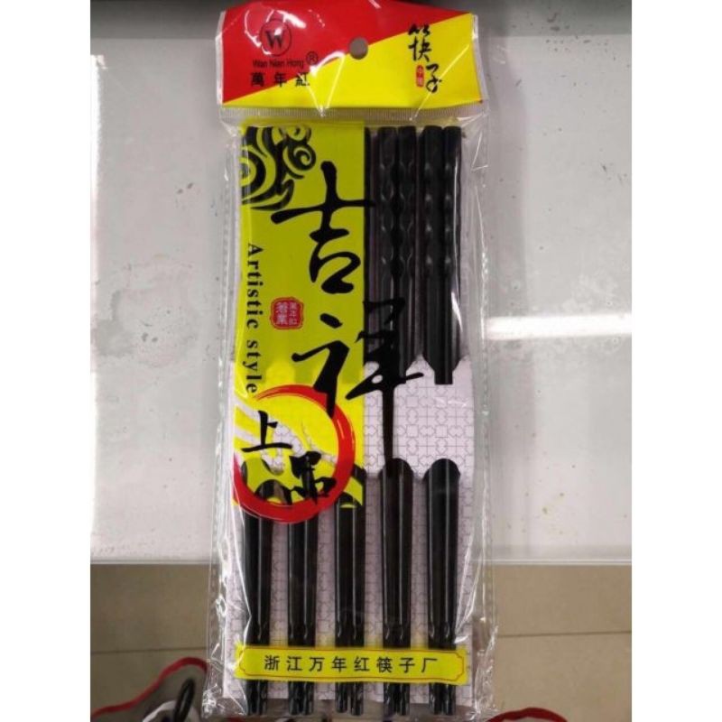 Đũa Sừng Khảm Vàng Phong Cách Nhật Bản (Hộp 10 Đôi)