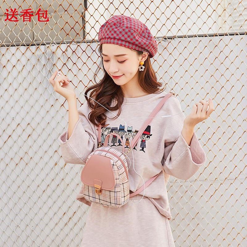 [HCM]Balo nữ mini caro phong cách Hàn Quốc siêu hot