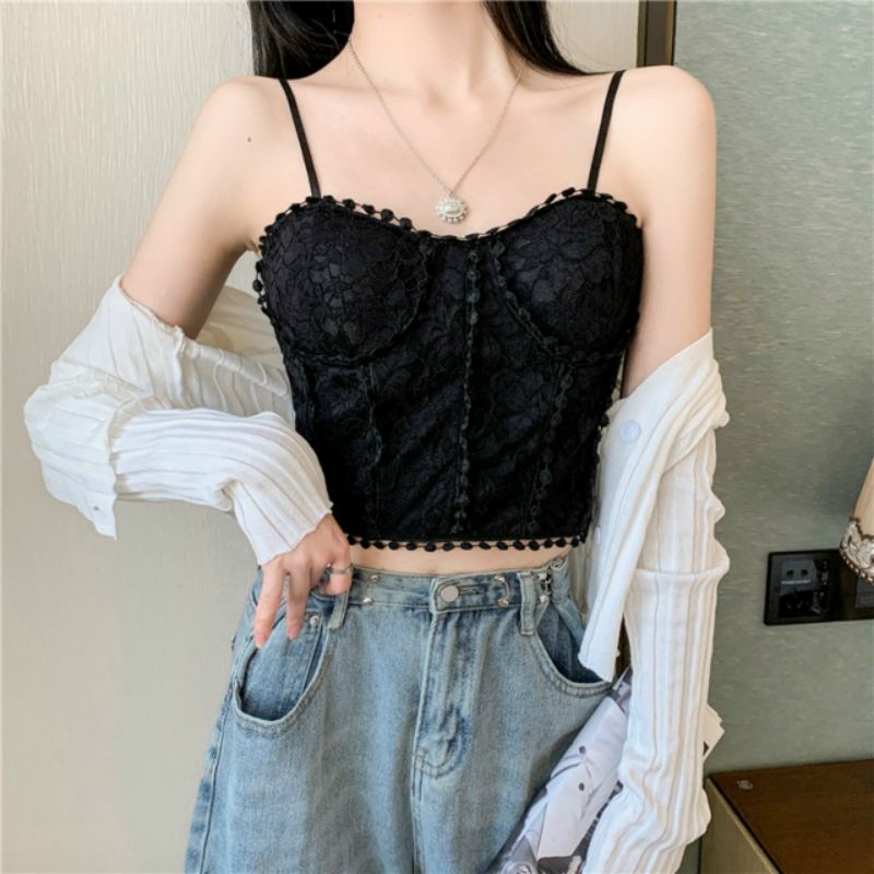 Áo Bra Ren 2 Dây Cao Cấp Dáng Dài 1873