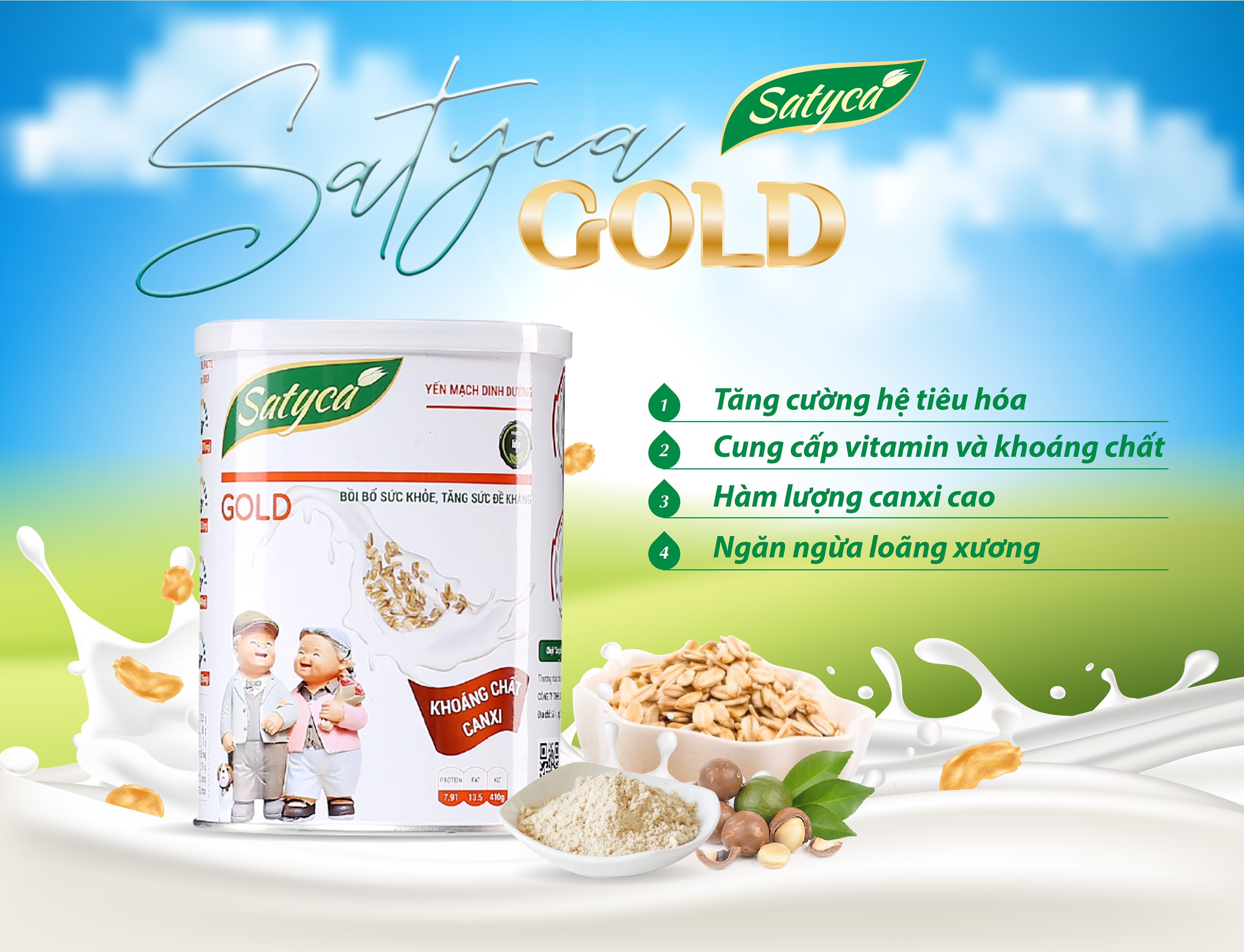 Sữa yến mạch dinh dưỡng Satyca Gold