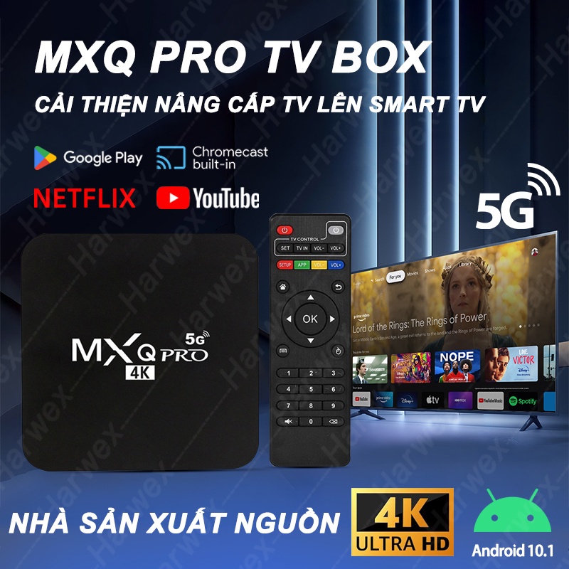 Android TV Box Mxq Pro Ram 8GB/16GB Smart Tivi Box 4K Wifi 5G Android 11 xem truyền hình xem Youtube