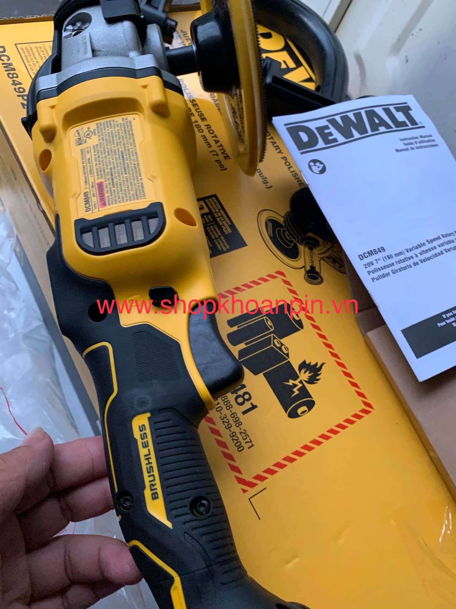 [HCM]Máy đánh bóng dewalt DCM849 20v (thân máy)