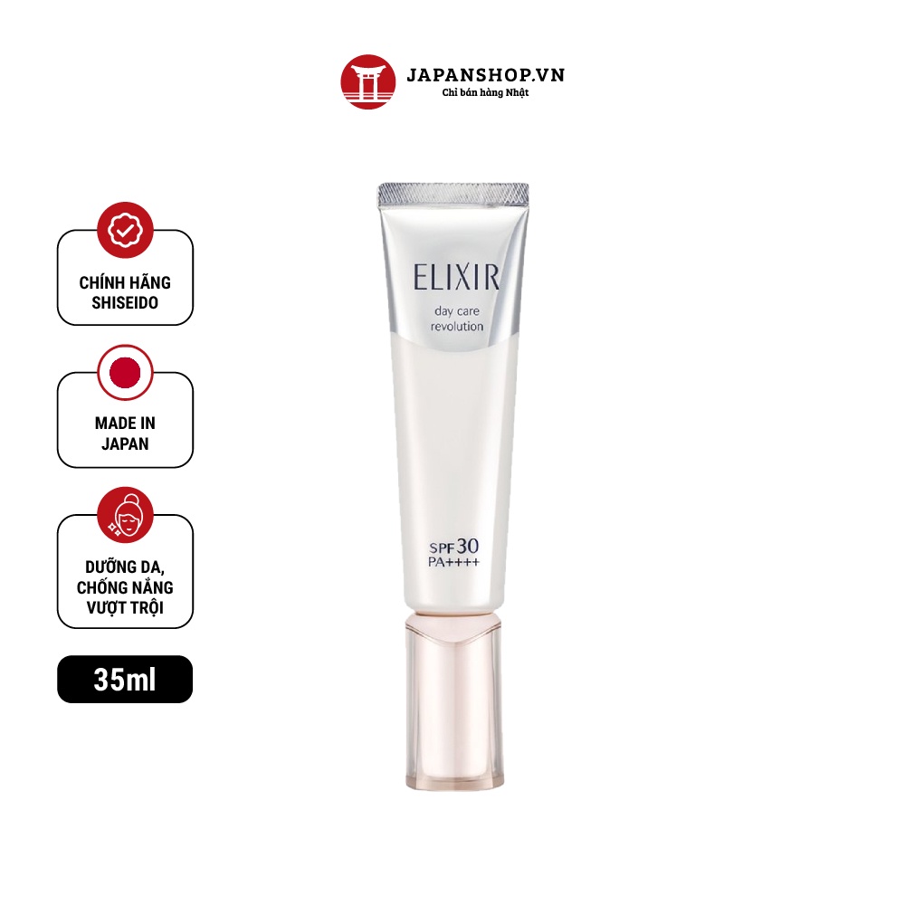 Kem dưỡng trắng da ban ngày Elixir Shiseido dưỡng trắng da, chống nắng vượt trội SPF 50+/PA++++ 35g - H.E.E COSMETIC