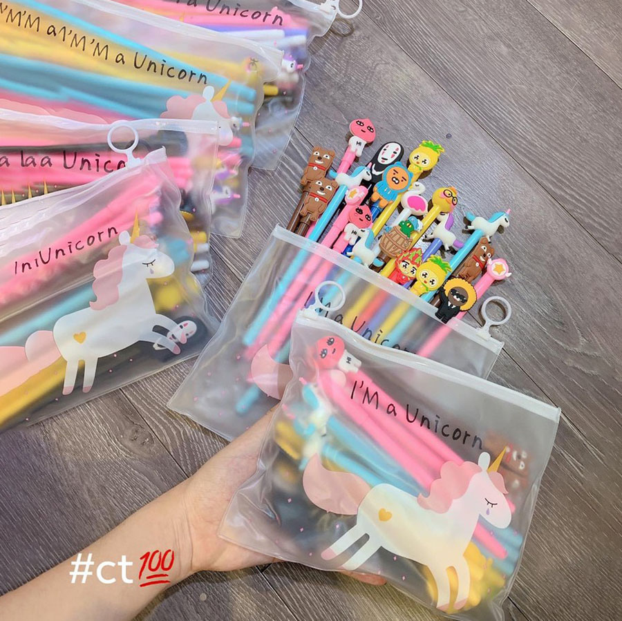 Set 10 Bút Nước Hoạt Hình Siêu Cute (màu đen)