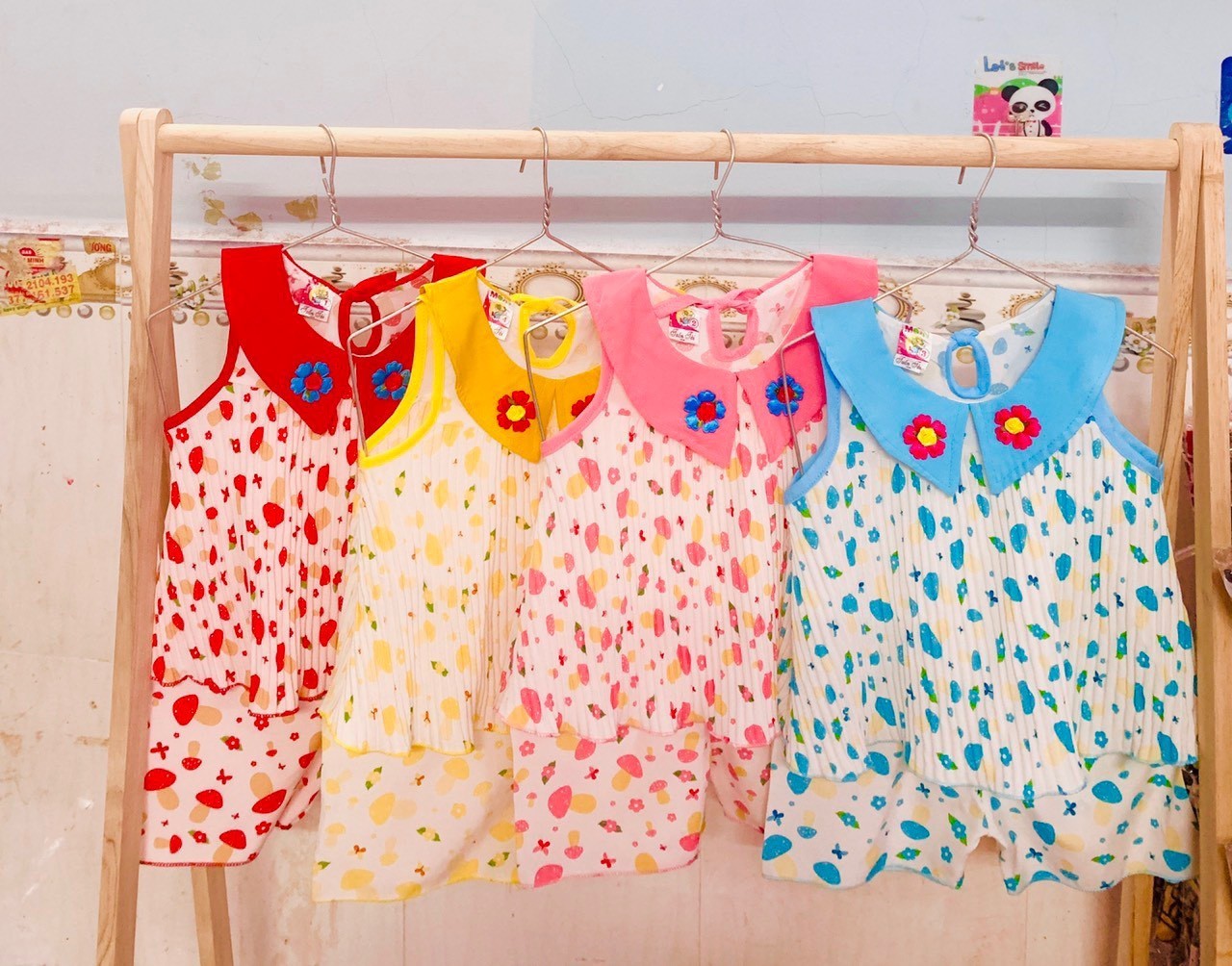 Bộ Lụa Tay Cánh Tiên Bé (6-18kg) (Giao màu ngẫu nhiên)