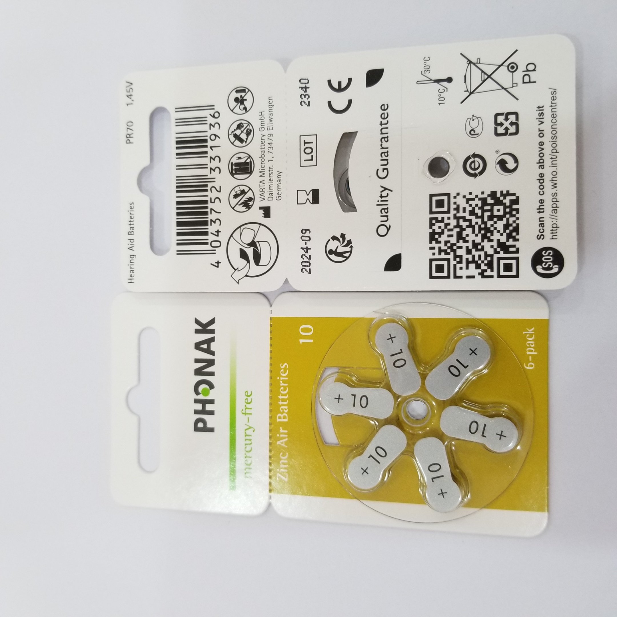 Pin máy trợ thính Phonak (chính hãng của Đức) size 10-13-312-675.
